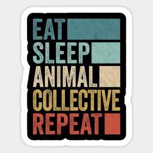 Funny Eat Sleep Animal Repeat Retro Vintage Sticker